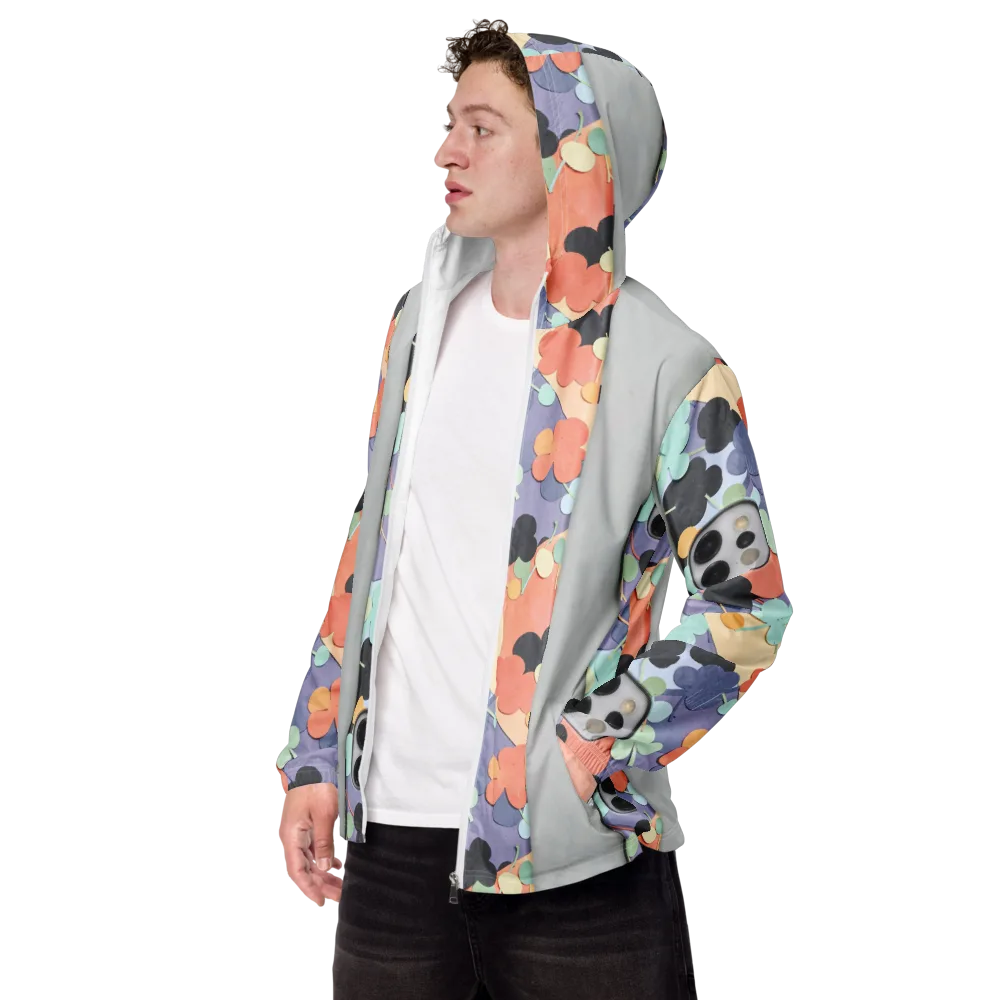 Pastel Pocket Garden on Men's Windbreaker — Left Front