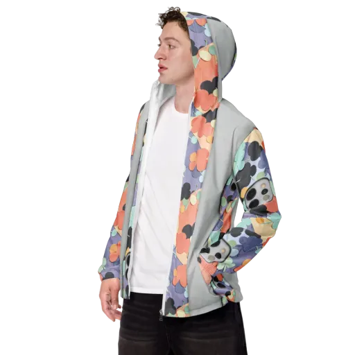 Pastel Pocket Garden on a Men's Windbreaker