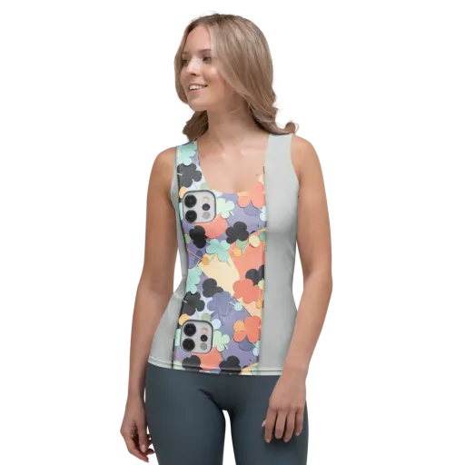 Pastel Pocket Garden on a Women's Tank Top