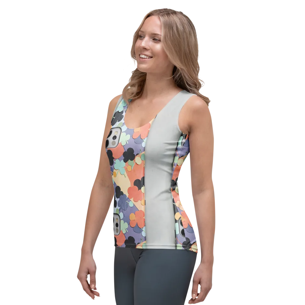 Pastel Pocket Garden on Women's Tank Top — Left Front