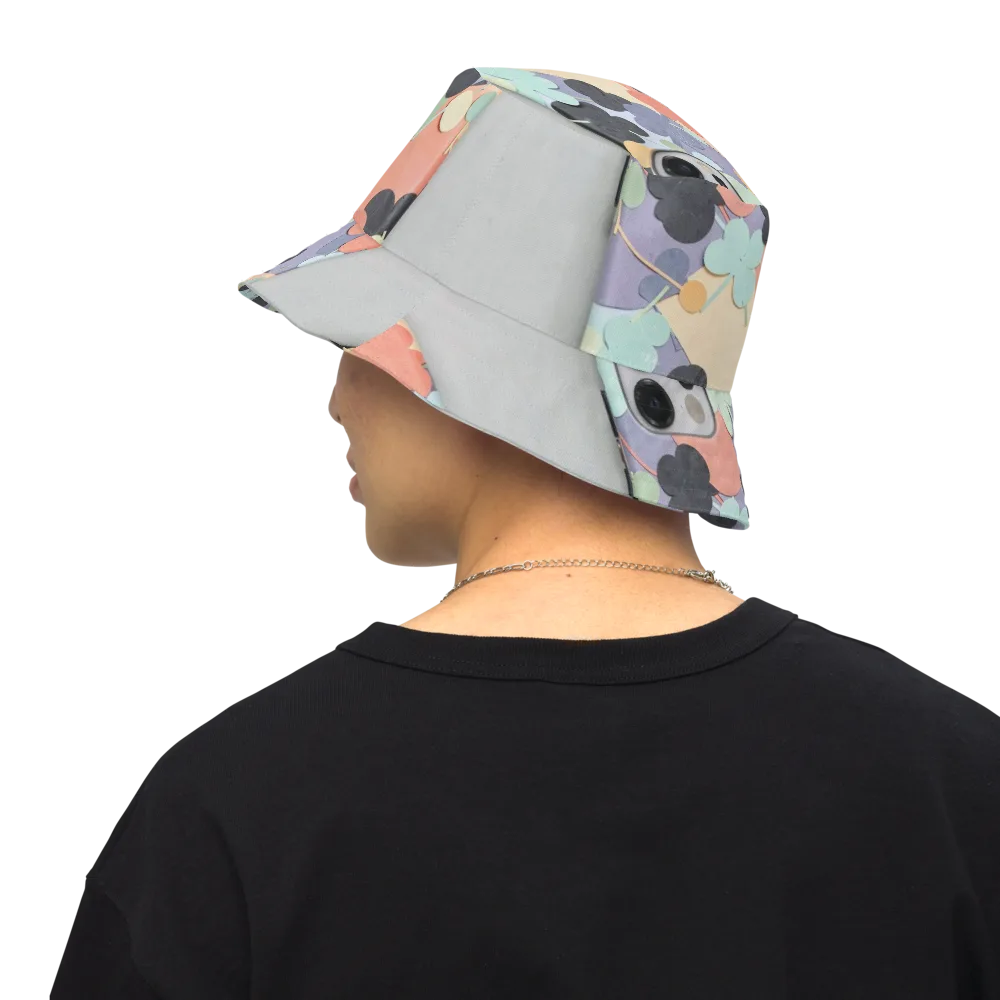 Pastel Pocket Garden on Reversible Bucket Hat — Back Inside