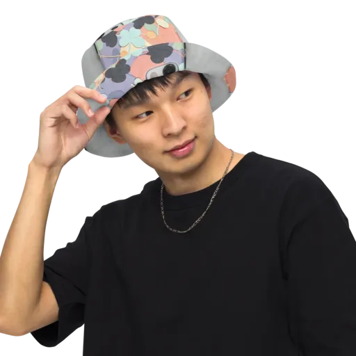 Pastel Pocket Garden on a Reversible Bucket Hat