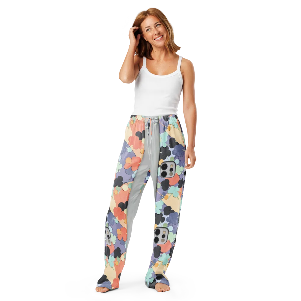 Pastel Pocket Garden on Women's Pajama Pants — Front