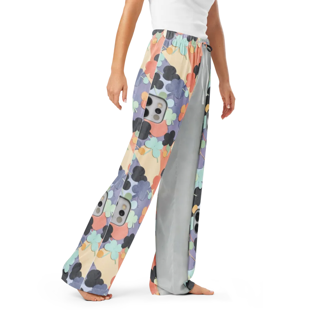 Pastel Pocket Garden on Women's Pajama Pants — Right Front