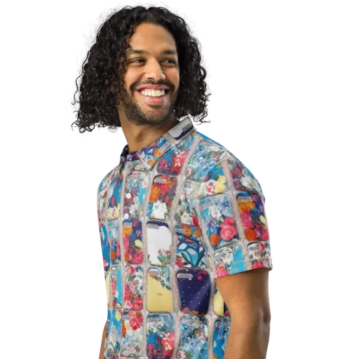 Gallery Garden on a Men's Slim Fit Polo Shirt