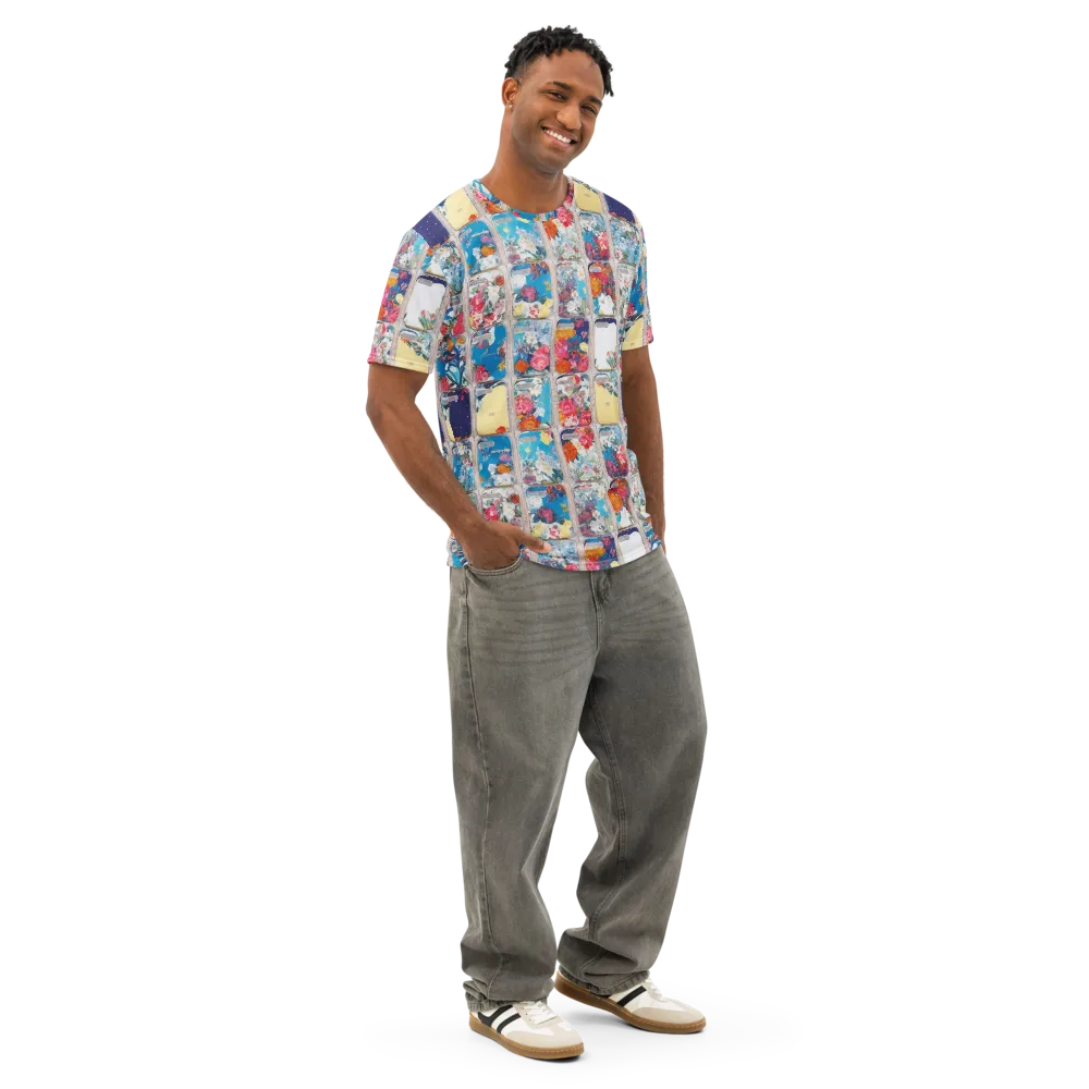 Gallery Garden on Men's Cotton Crew Neck T-Shirt — Right Front