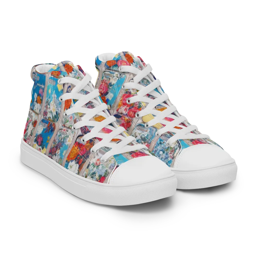 Gallery Garden on Men's High Top Canvas Shoes — Right Front