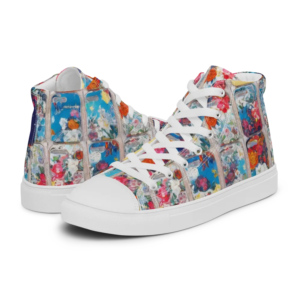 Gallery Garden on Men's High Top Canvas Shoes — Left