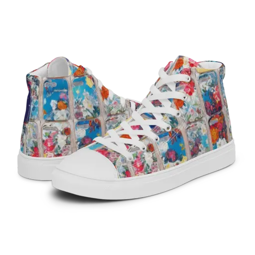 Gallery Garden on a Men's High Top Canvas Shoes