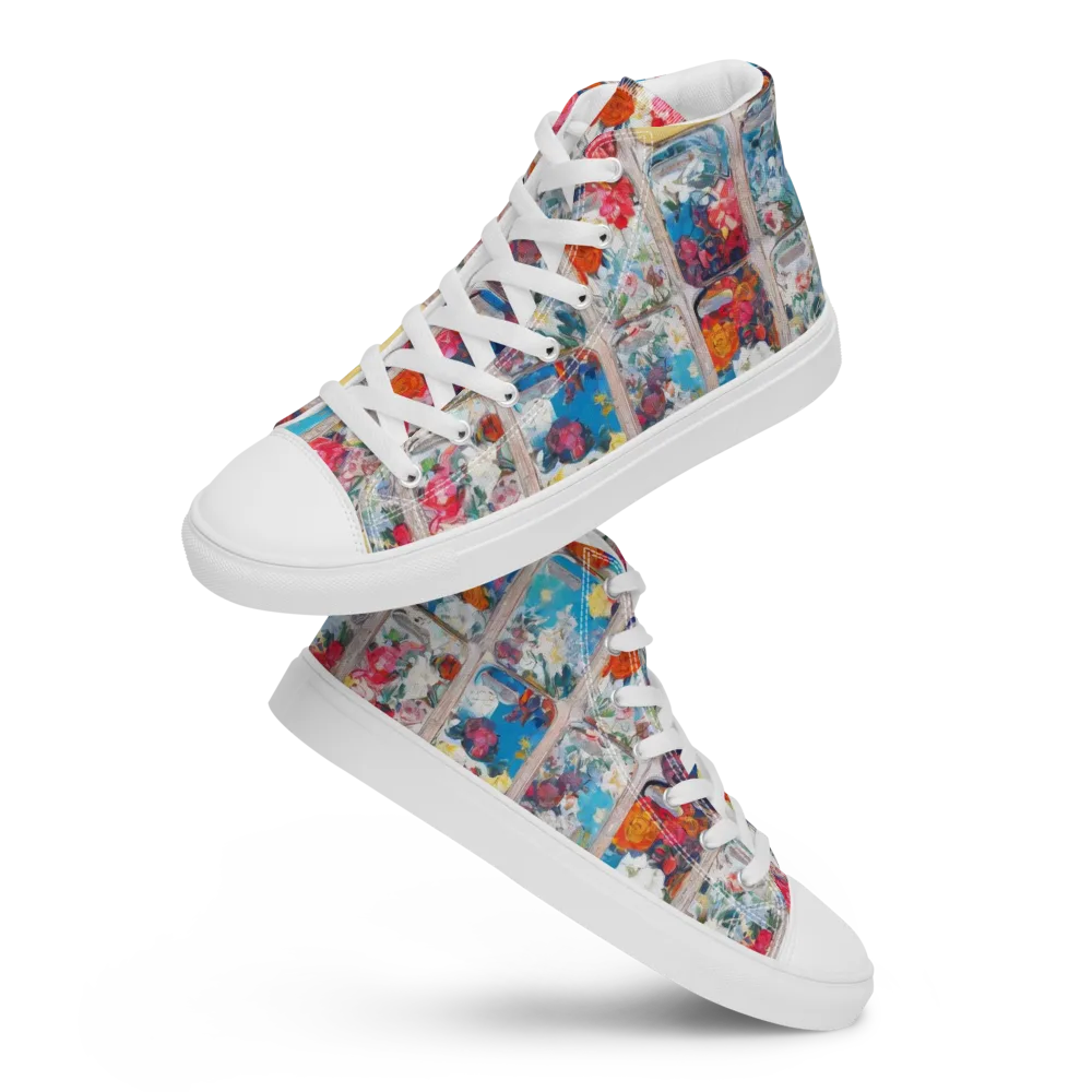 Gallery Garden on Men's High Top Canvas Shoes — Front