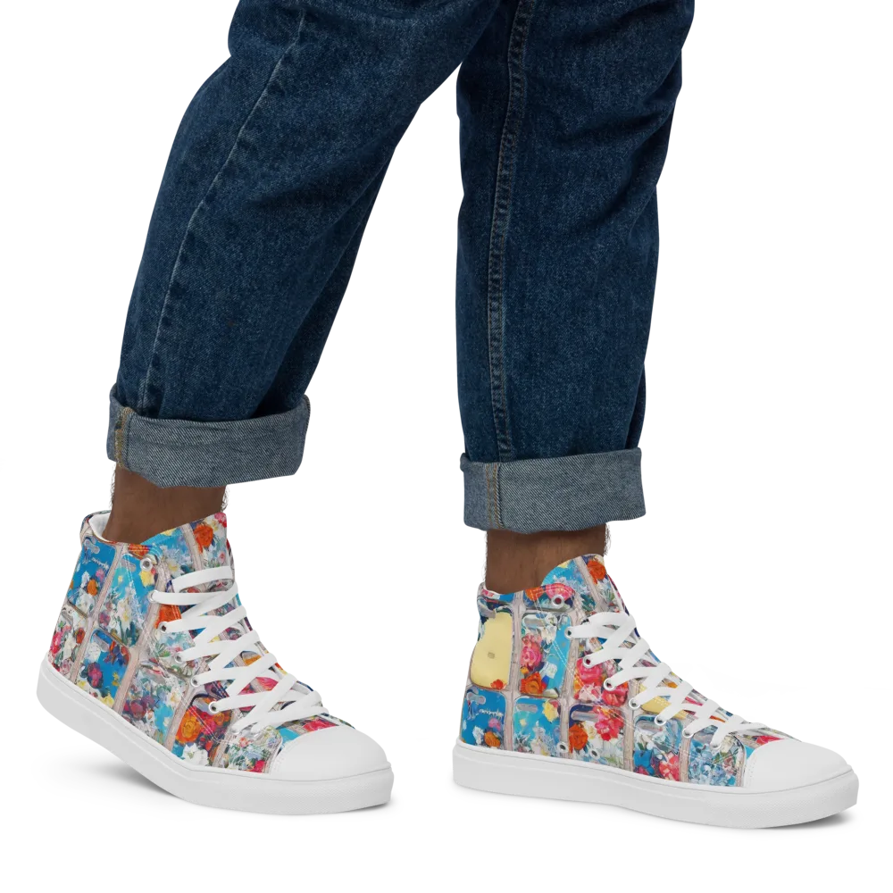 Gallery Garden on Men's High Top Canvas Shoes — Right