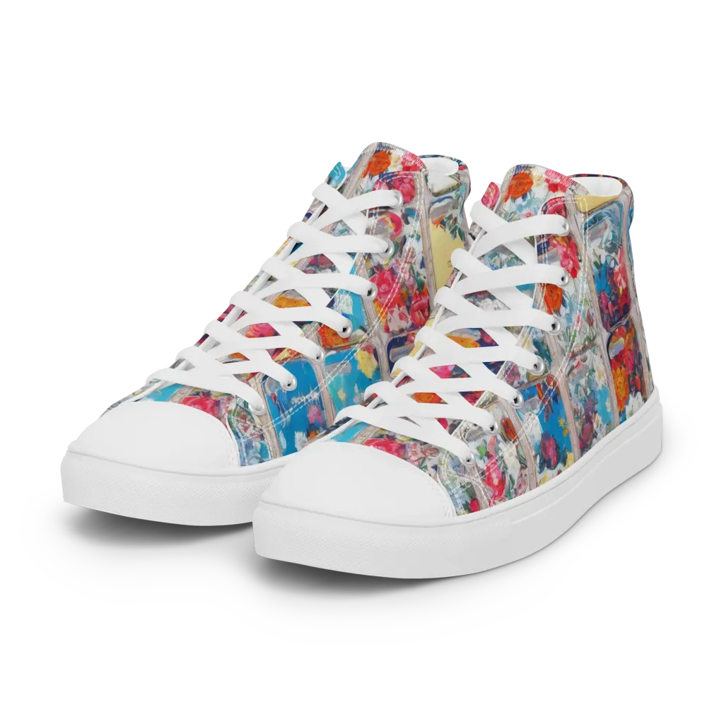 Gallery Garden on Women's High Top Canvas Shoes — Left Front