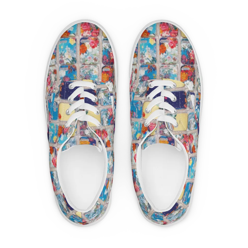 Gallery Garden on Men's Lace-Up Canvas Shoes — Front