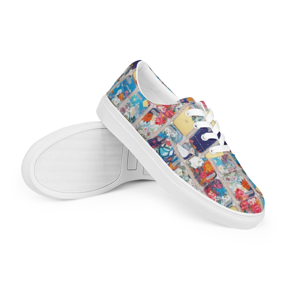 Gallery Garden on Men's Lace-Up Canvas Shoes — Right Front