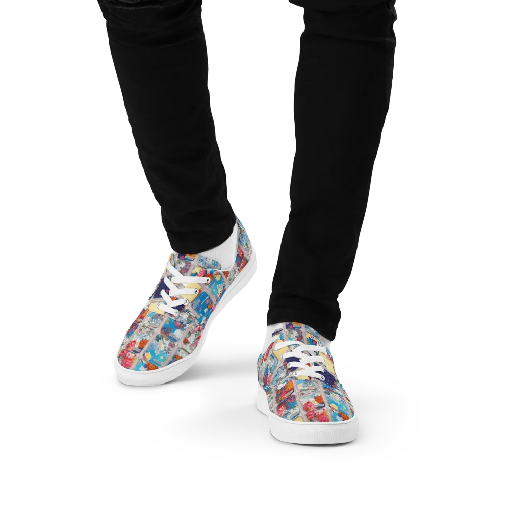Gallery Garden on Men's Lace-Up Canvas Shoes — Front