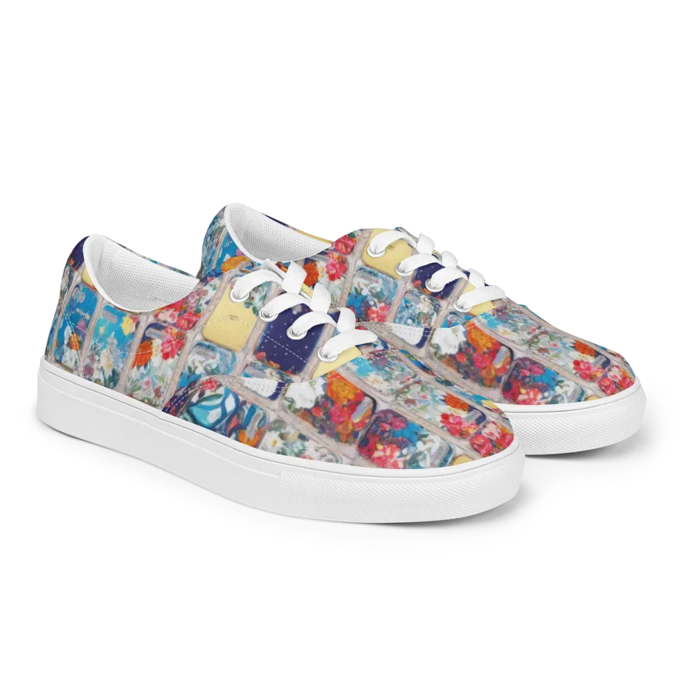 Gallery Garden on Men's Lace-Up Canvas Shoes — Right Front