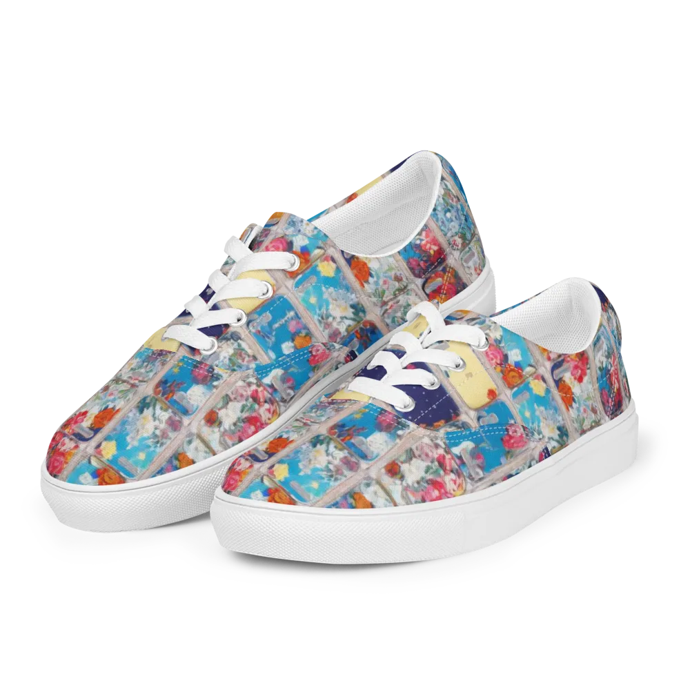 Gallery Garden on Men's Lace-Up Canvas Shoes — Left Front