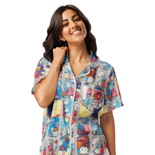 Gallery Garden on a Women's Short Sleeve Pajama Top