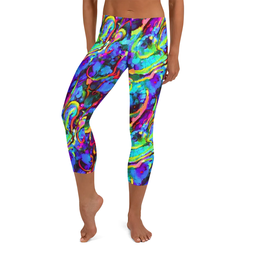 Molten Chromatics on Capri Leggings — Front