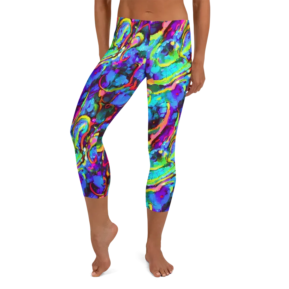Molten Chromatics on Capri Leggings — Front