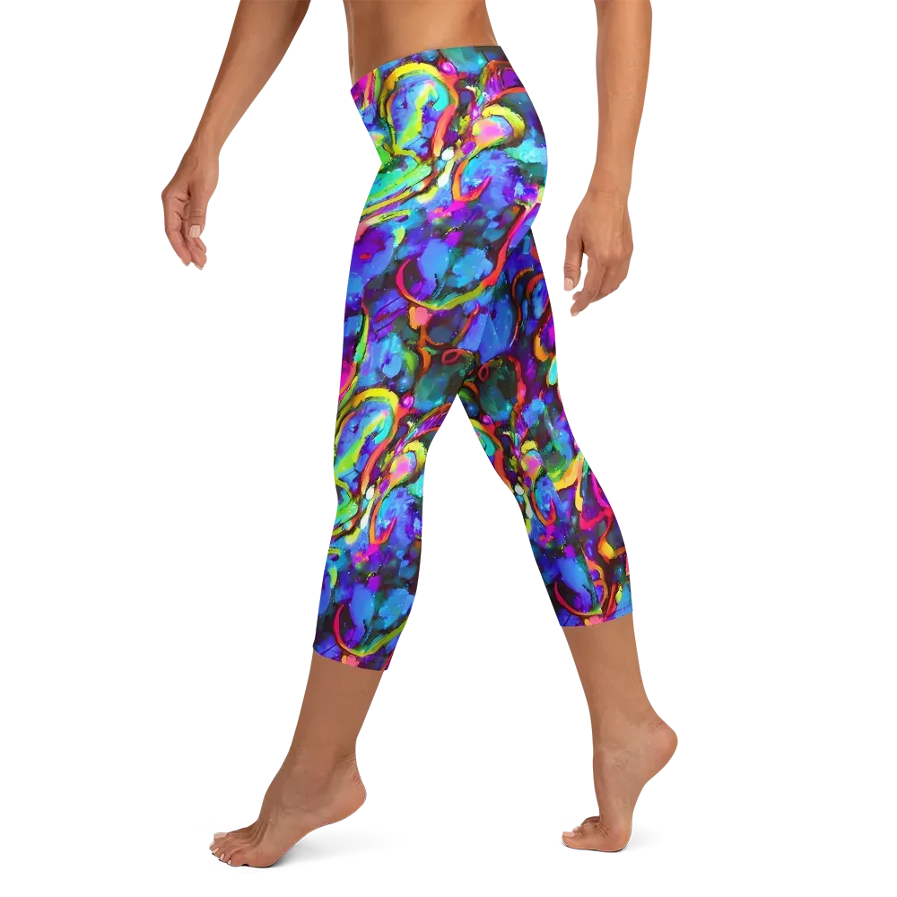 Molten Chromatics on Capri Leggings — Left