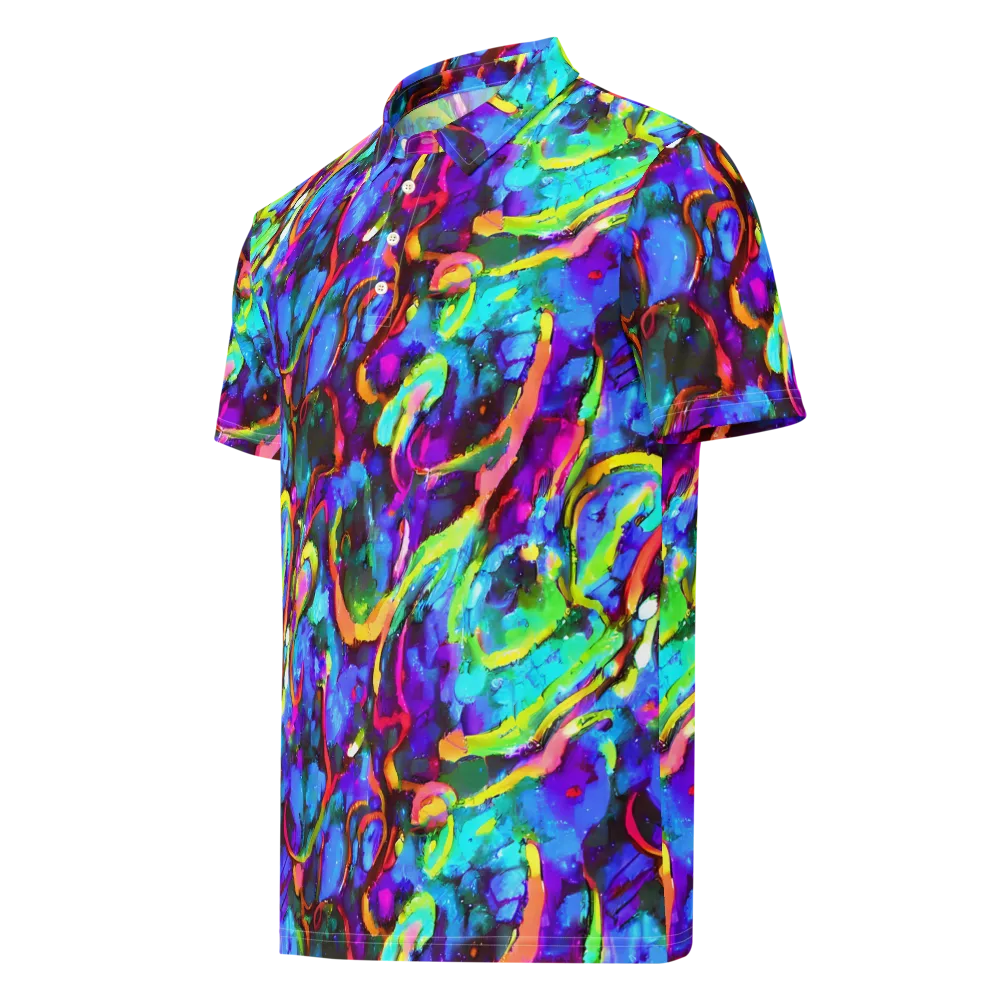 Molten Chromatics on Men's Slim Fit Polo Shirt — Left Front