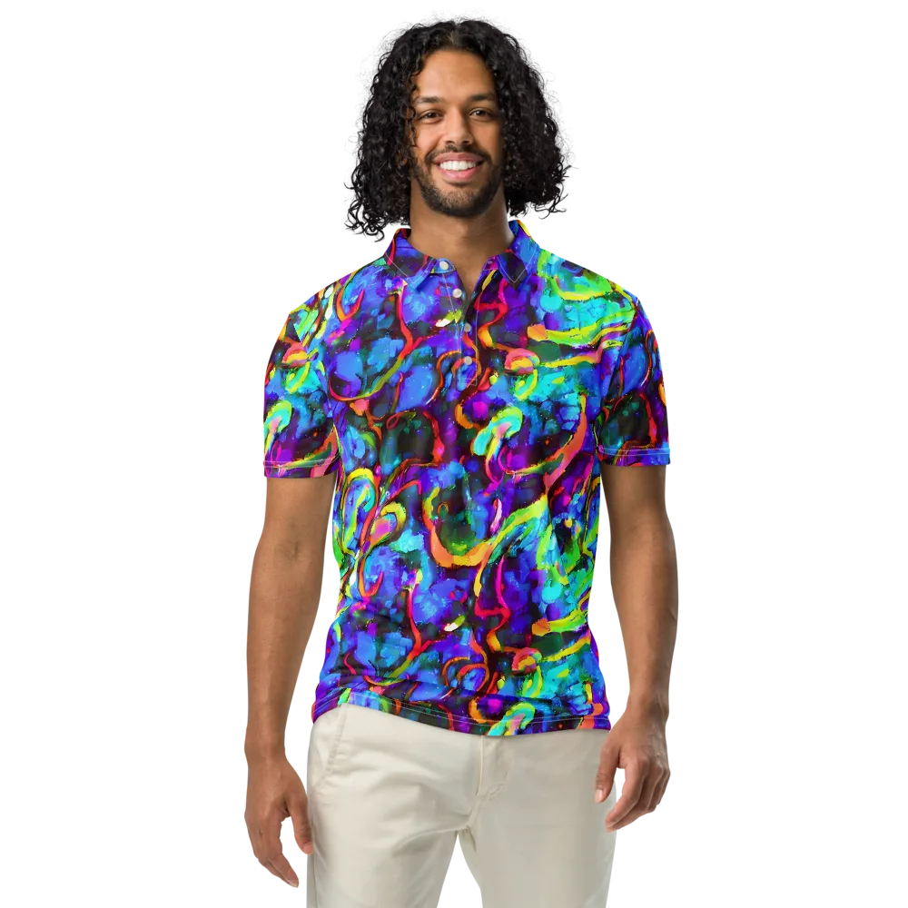 Molten Chromatics on Men's Slim Fit Polo Shirt — Front