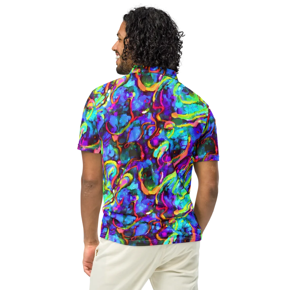 Molten Chromatics on Men's Slim Fit Polo Shirt — Back