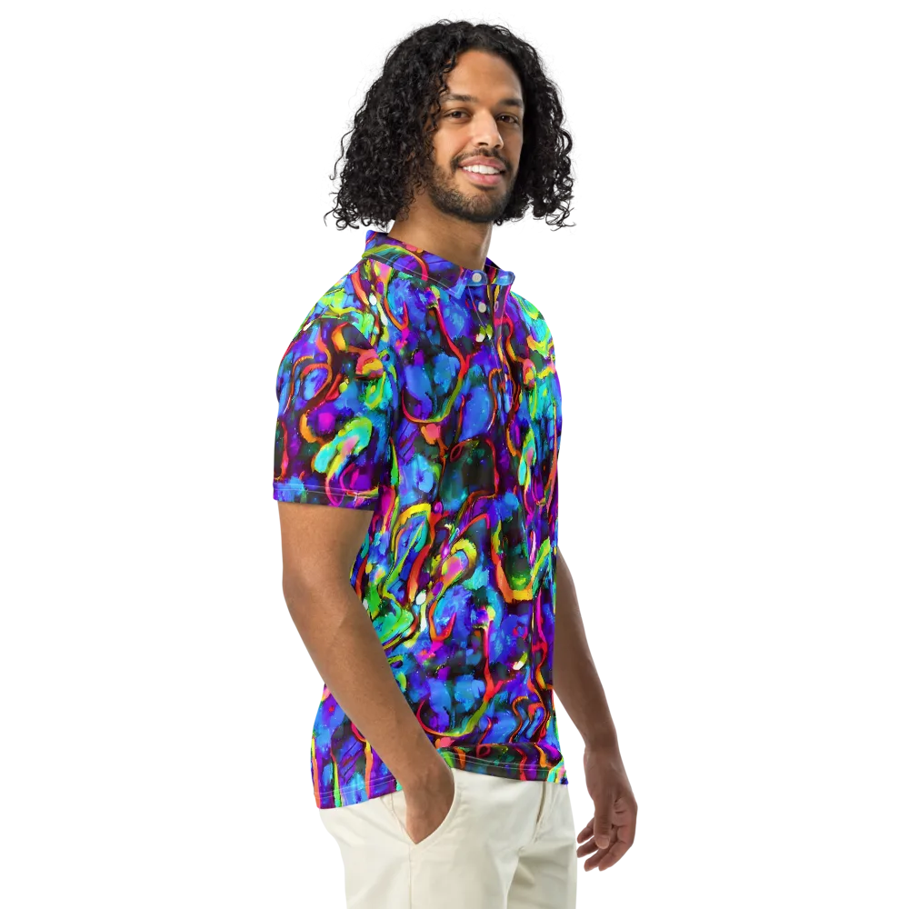 Molten Chromatics on Men's Slim Fit Polo Shirt — Right Front