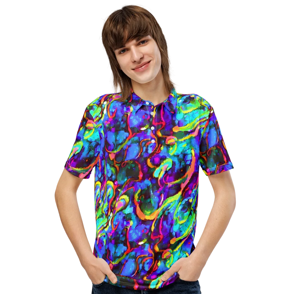 Molten Chromatics on Men's Slim Fit Polo Shirt — Front