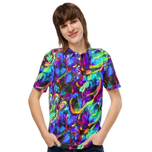 Molten Chromatics on a Men's Slim Fit Polo Shirt