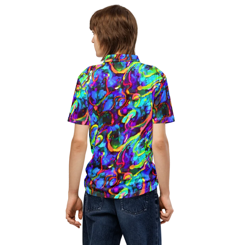 Molten Chromatics on Men's Slim Fit Polo Shirt — Back
