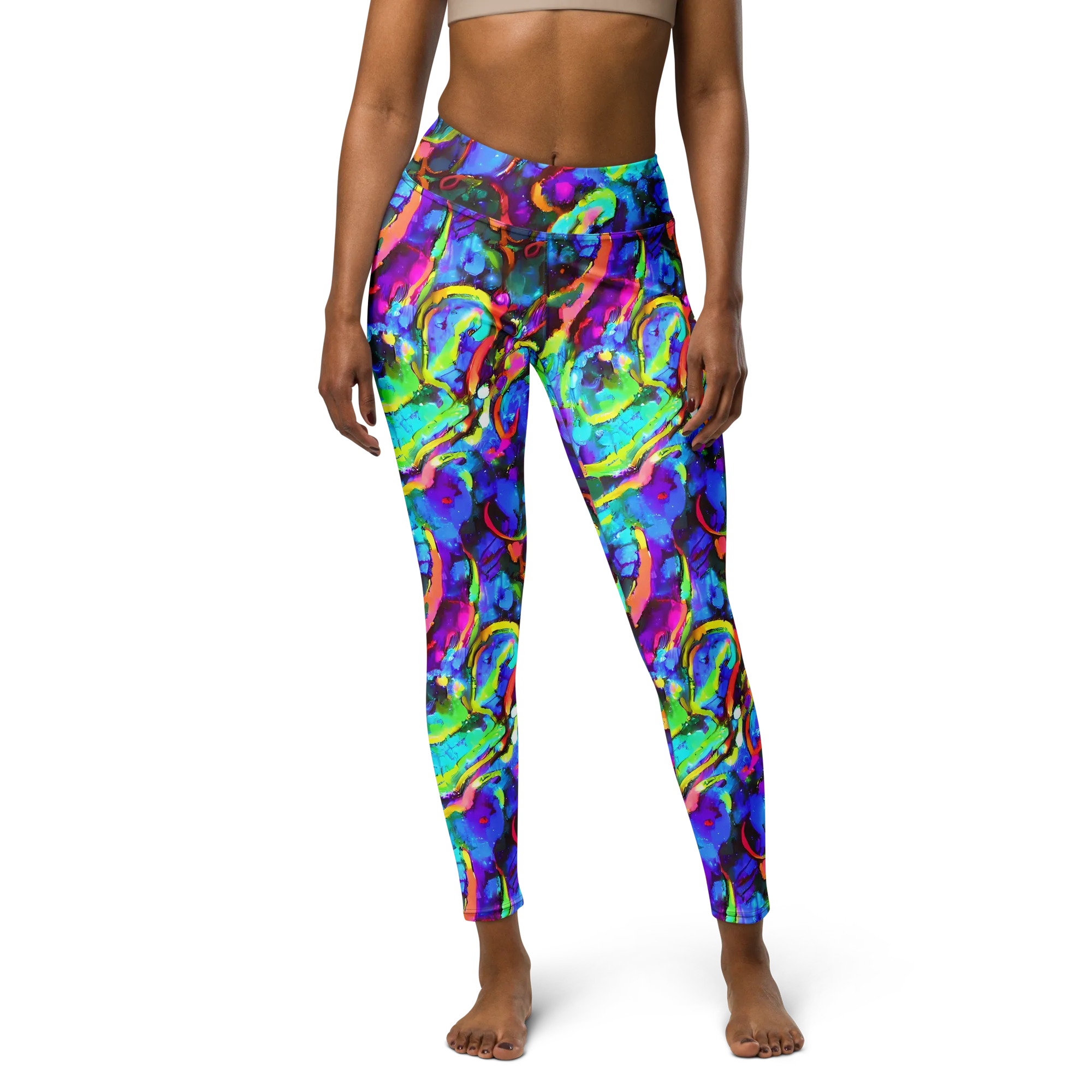 Molten Chromatics on Yoga Leggings — Front