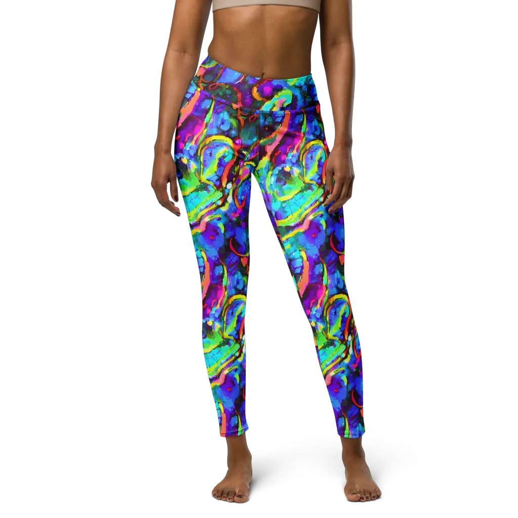 Molten Chromatics on Yoga Leggings — Front