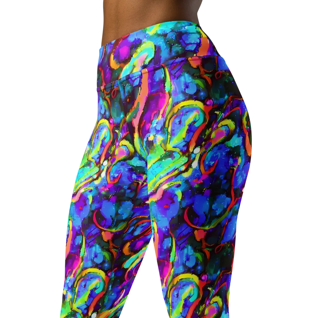 Molten Chromatics on Yoga Leggings — Left Front