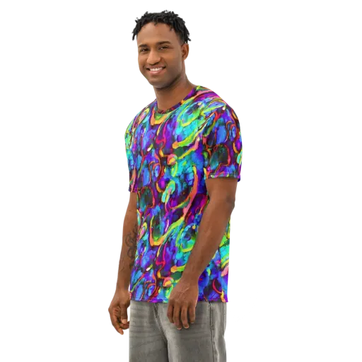 Molten Chromatics on a Men's Cotton Crew Neck T-Shirt