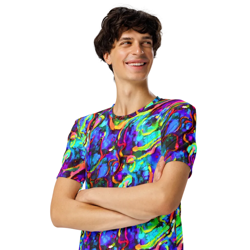 Molten Chromatics on Men's Crew Neck T-Shirt — Left Front
