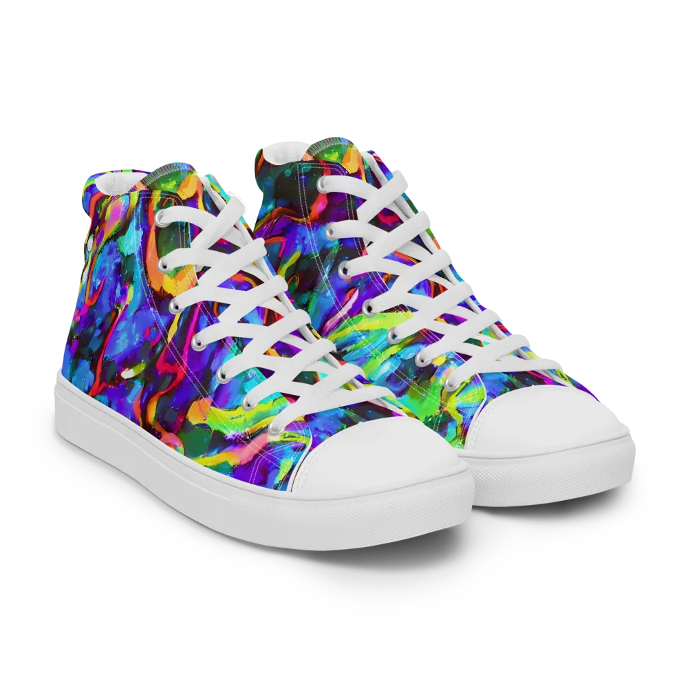 Molten Chromatics on Men's High Top Canvas Shoes — Right Front