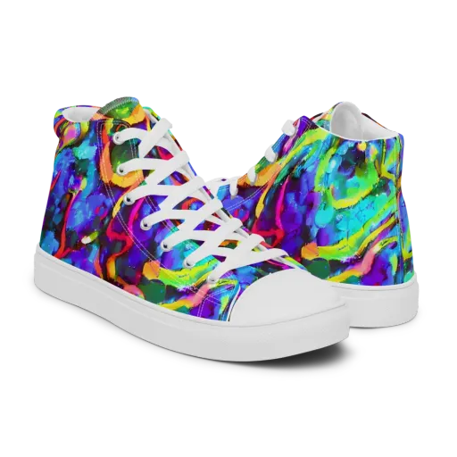 Molten Chromatics on a Men's High Top Canvas Shoes