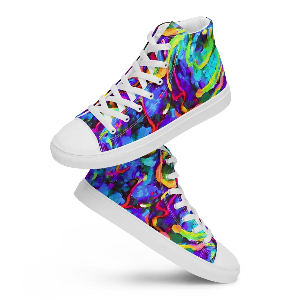 Molten Chromatics on Men's High Top Canvas Shoes — Front