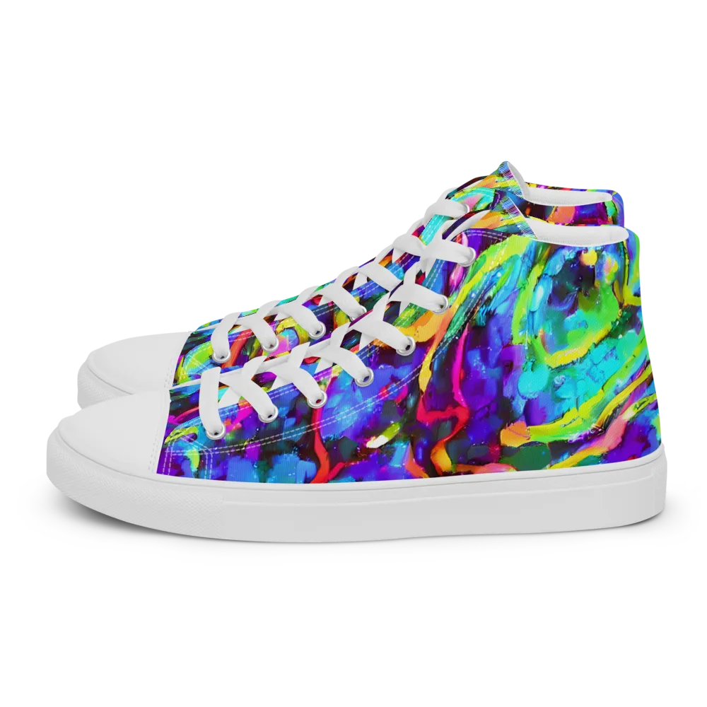 Molten Chromatics on Women's High Top Canvas Shoes — Left