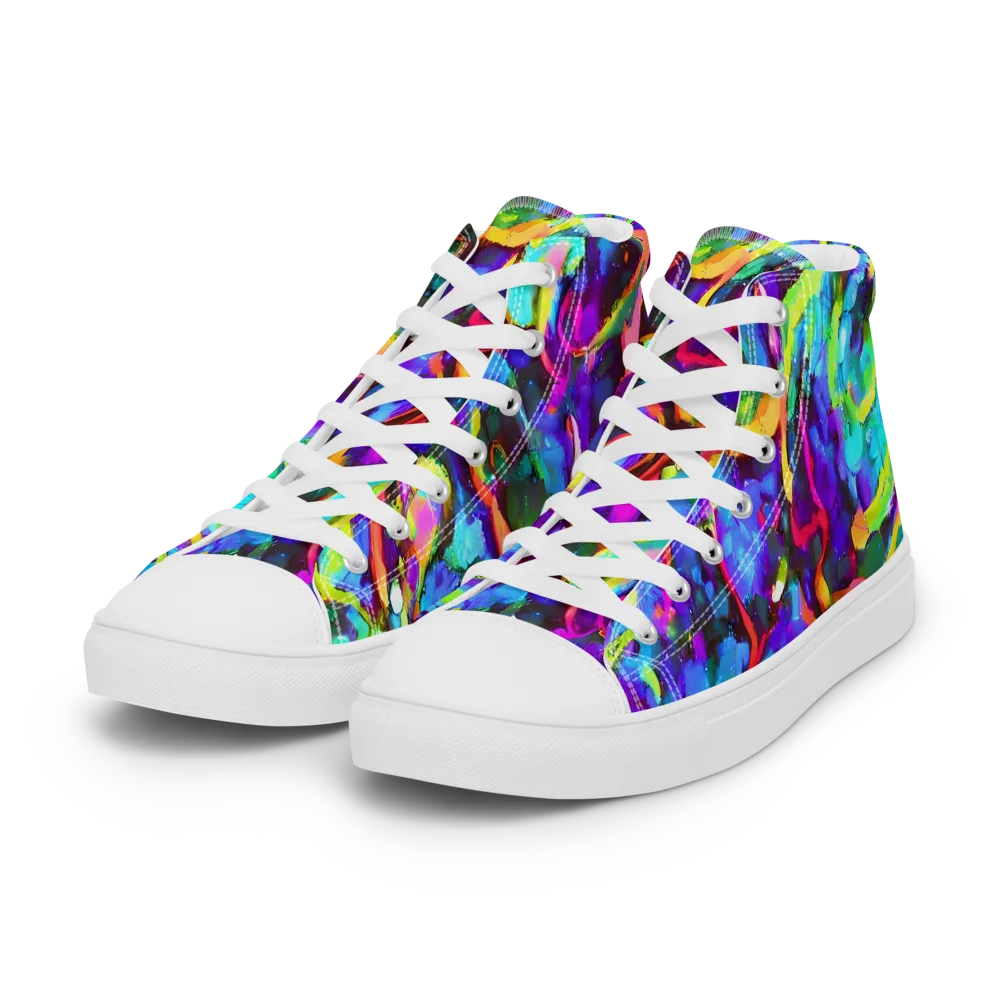 Molten Chromatics on Women's High Top Canvas Shoes — Left Front