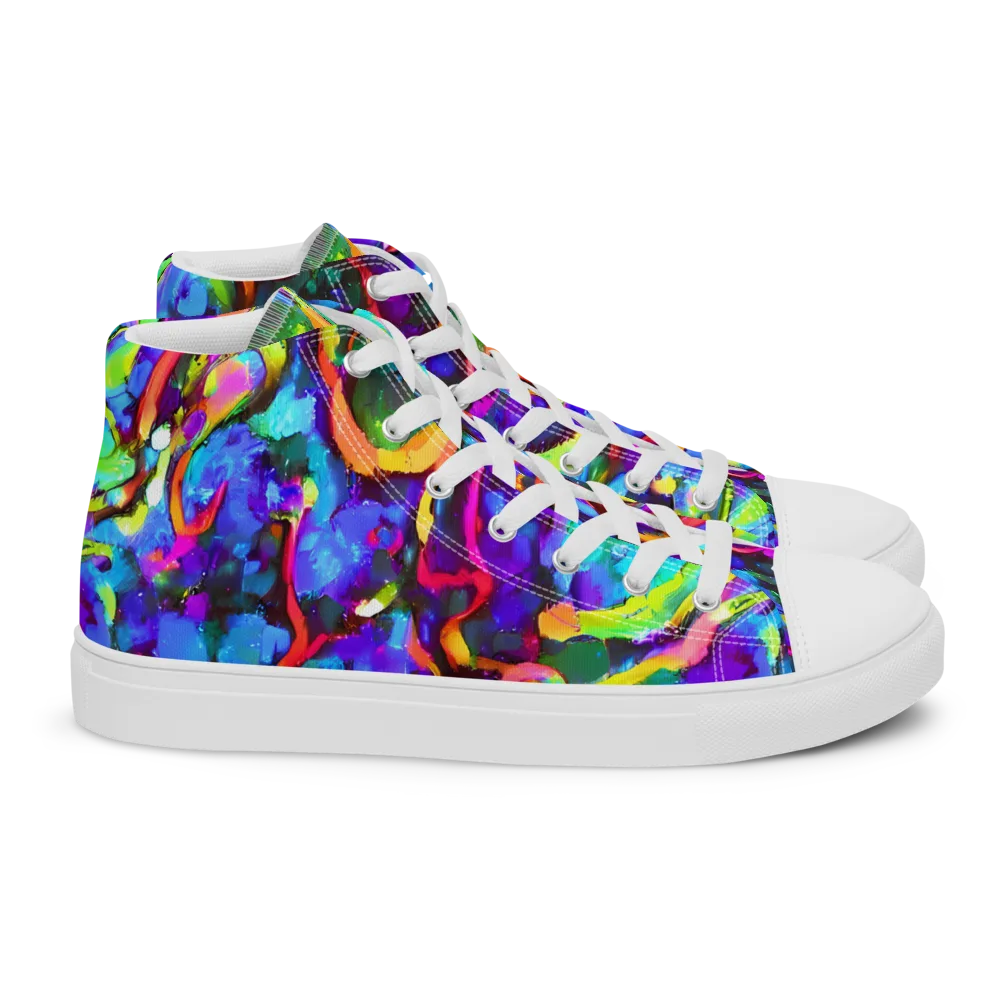 Molten Chromatics on Women's High Top Canvas Shoes — Right