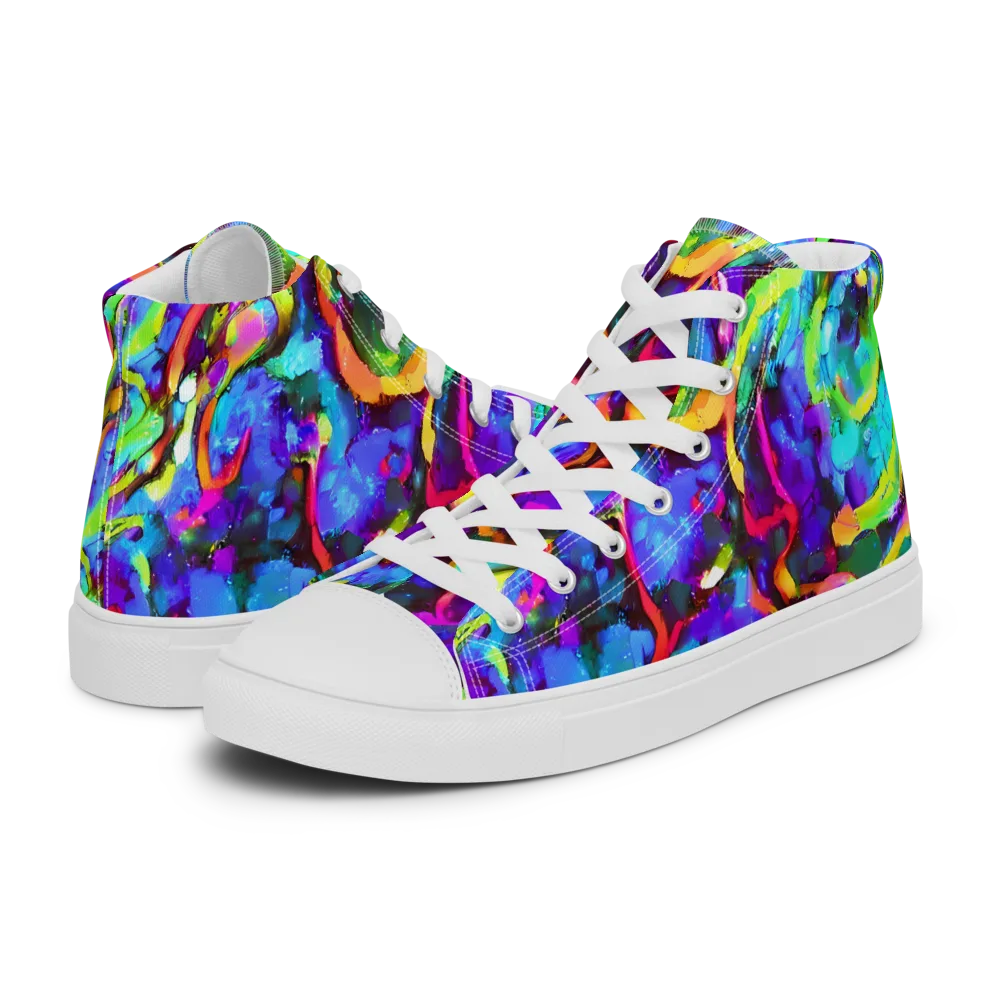 Molten Chromatics on Women's High Top Canvas Shoes — Left