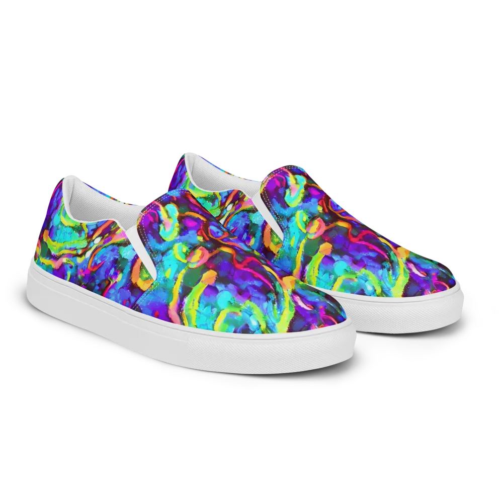 Molten Chromatics on Men's Slip-On Canvas Shoes — Right Front