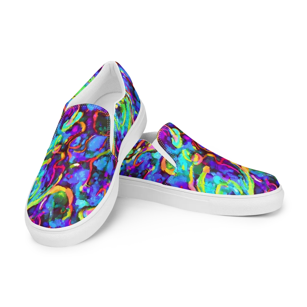 Molten Chromatics on Men's Slip-On Canvas Shoes — Left Front