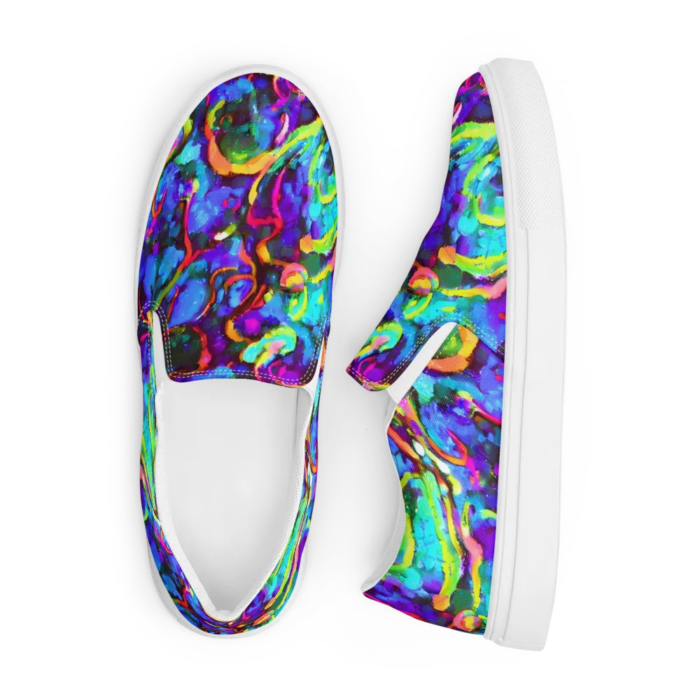 Molten Chromatics on Men's Slip-On Canvas Shoes — Front