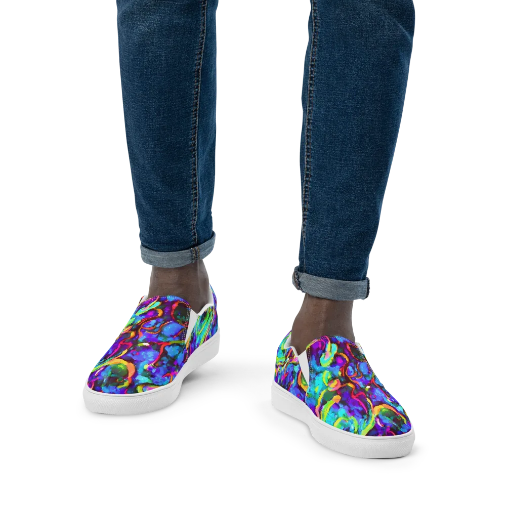 Molten Chromatics on Men's Slip-On Canvas Shoes — Front