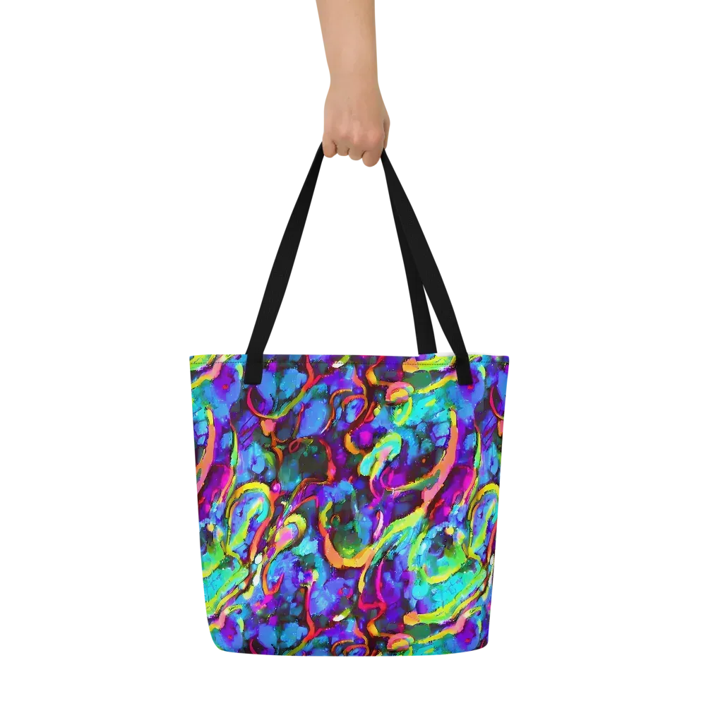 Molten Chromatics on Large Tote Bag W/ Pocket — Front