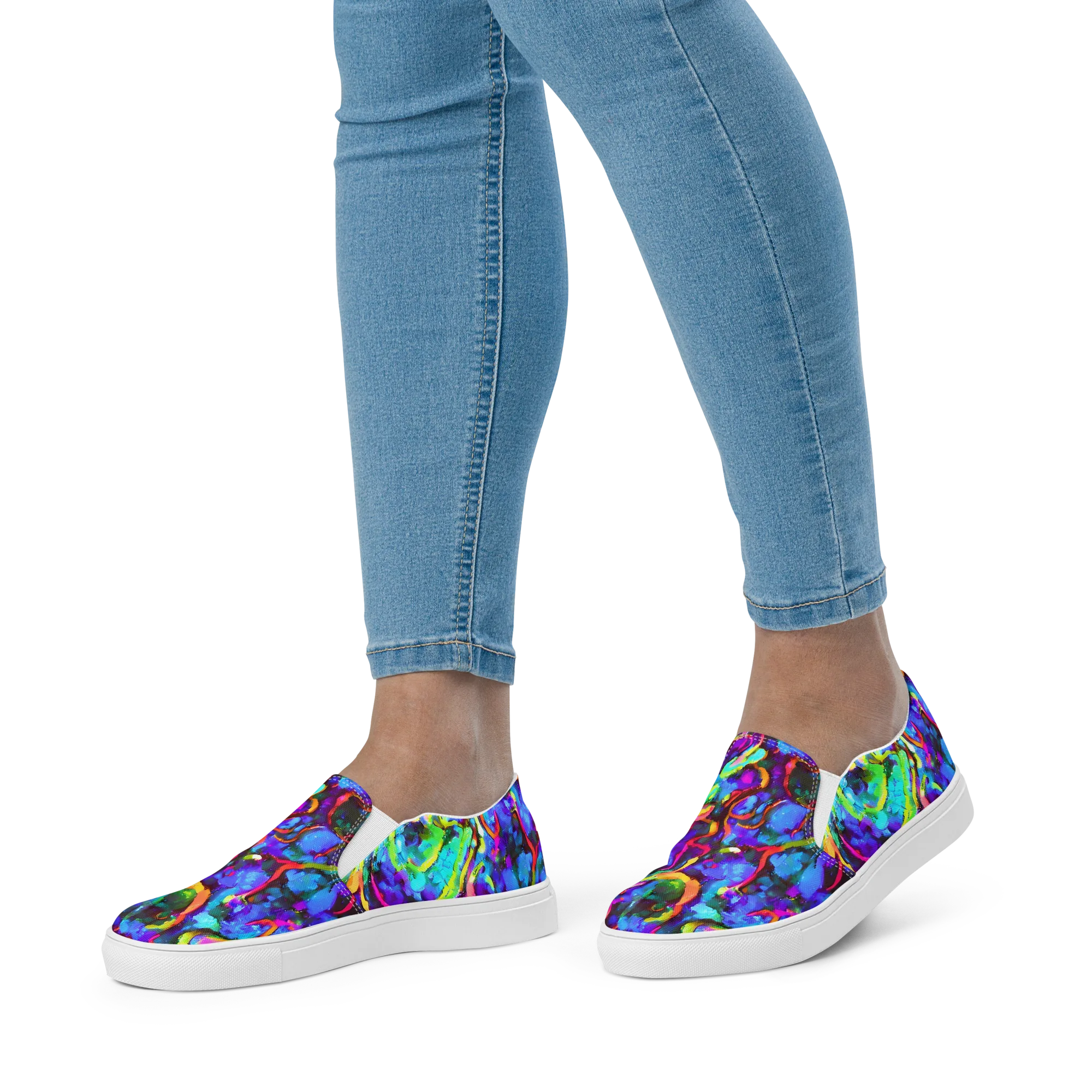 Molten Chromatics on Women's Slip-On Canvas Shoes — Front